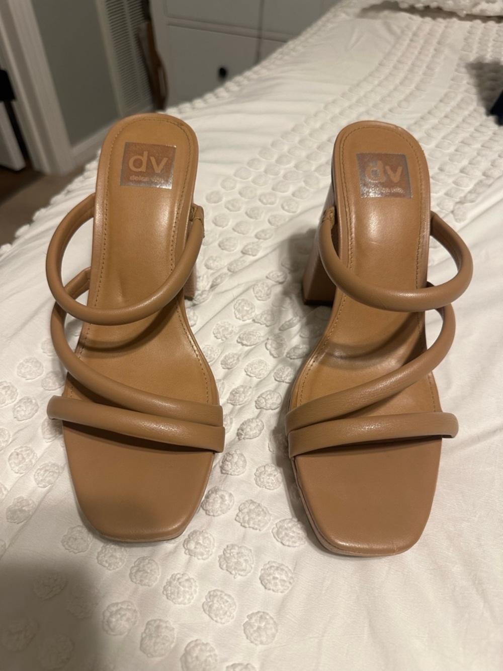 DV by Dolce Vita Nude Triple-Strap Block Heel Sandals